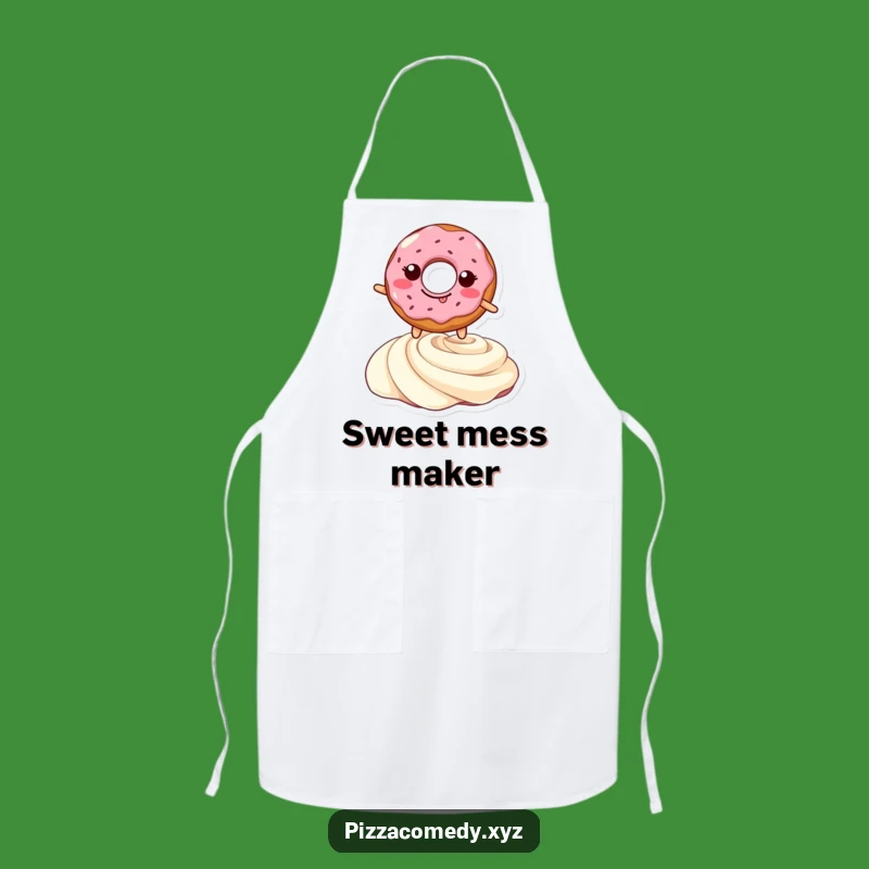 Funny Doughnut Leap Apron: Kitchen Chef Pastry Over Cream, Hilarious Cooking Fun, Perfect Funny Gift