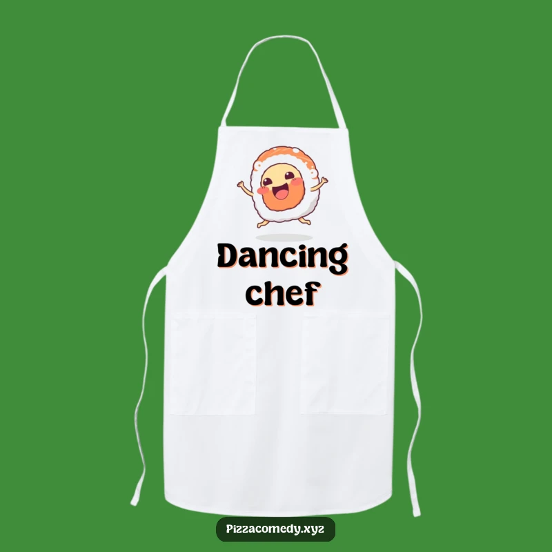 Funny Sushi Dance Apron - Happy Chef Foodie Kitchen Gift