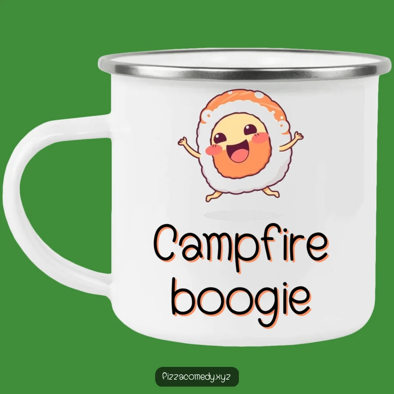 Funny Sushi Dance Camping Mug - Happy Foodie Wiggle Cup Gift