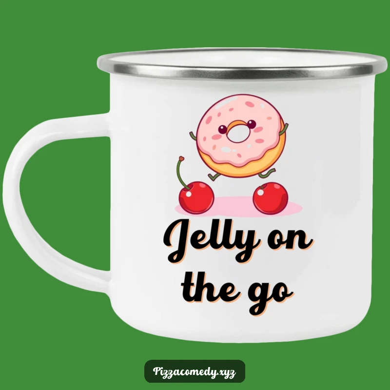 Funny Donut Cherry Camping Mug: Adventure Fuel, Outdoor Laughs, Great Funny Gift!