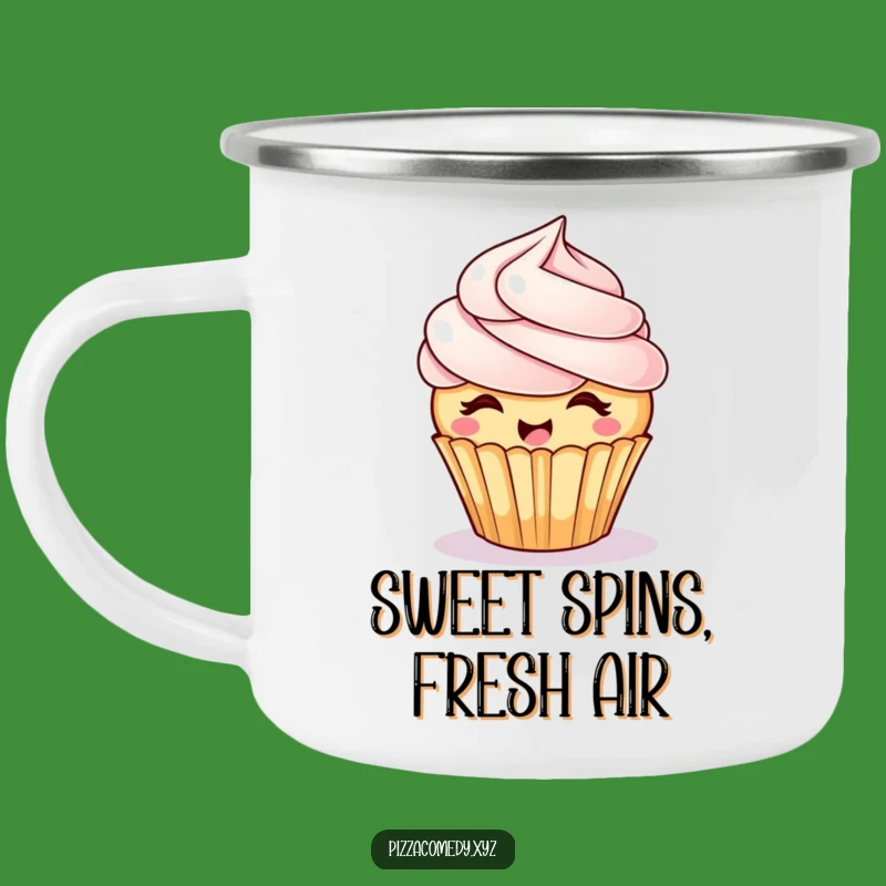 Funny Giggling Cupcake Camping Mug: Sweet Sips, Outdoor Fun, Great Funny Gift!