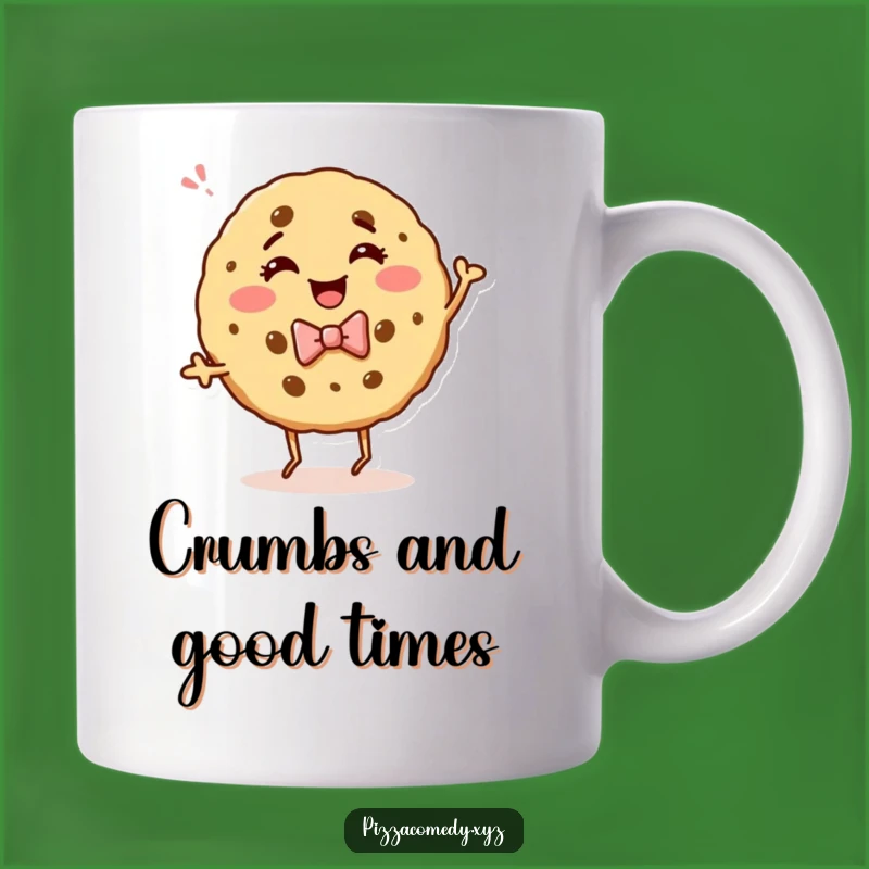 Funny Cookie Dance Mug: Giggling Bow Tie Cookie Grooving, Hilarious Novelty Mug, Perfect Funny Gift