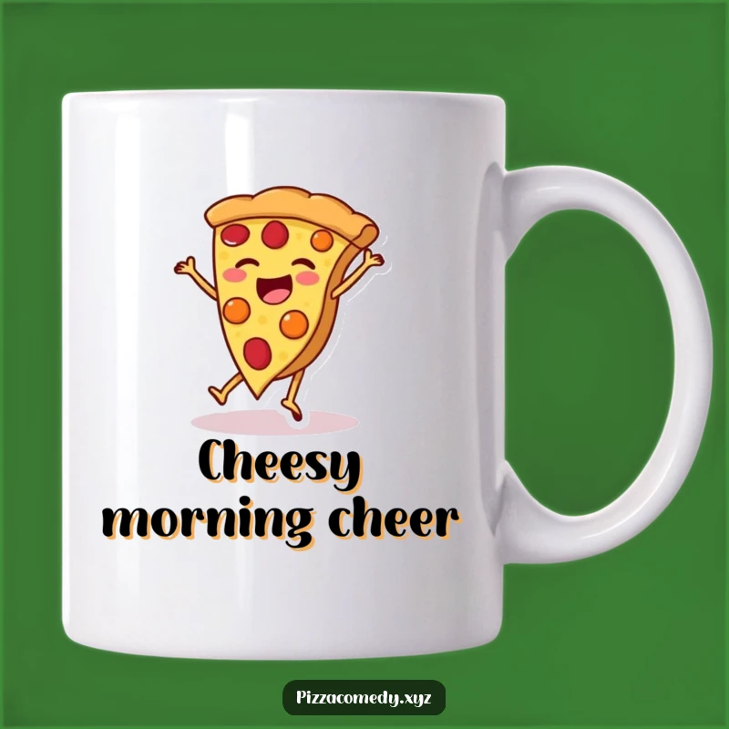 Funny Pizza Cartwheel Mug: Joyful Food Humor, Perfect Funny Gift for Foodies