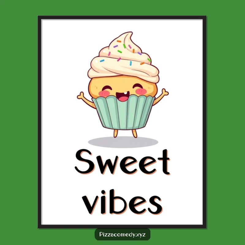 Funny Cupcake Bounce Digital Print: Instant Sweetness for Your Walls
