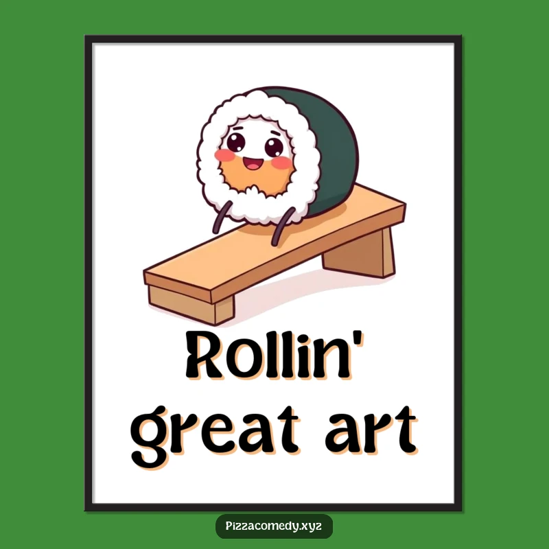Funny Sushi Roll Digital Art - Instant Whimsical Decor