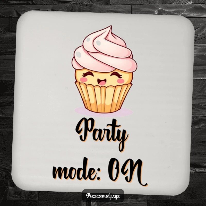 Funny Giggling Cupcake Coaster: A cupcake with frosting hair spins happily, a humorous and practical surface protector.