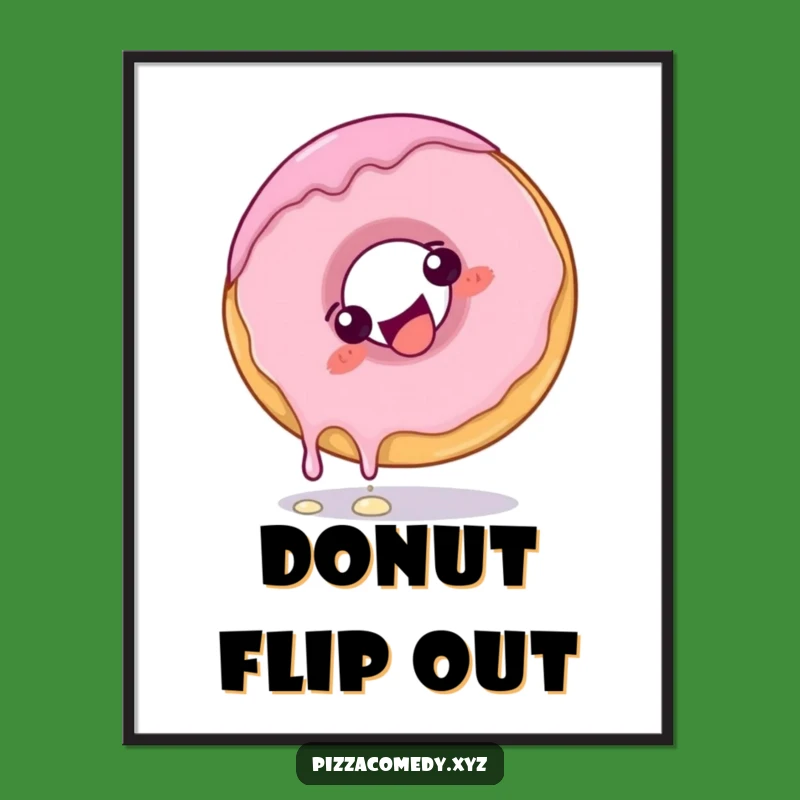 Funny Donut Somersault Poster: Whimsical Wall Art for a Happy Home