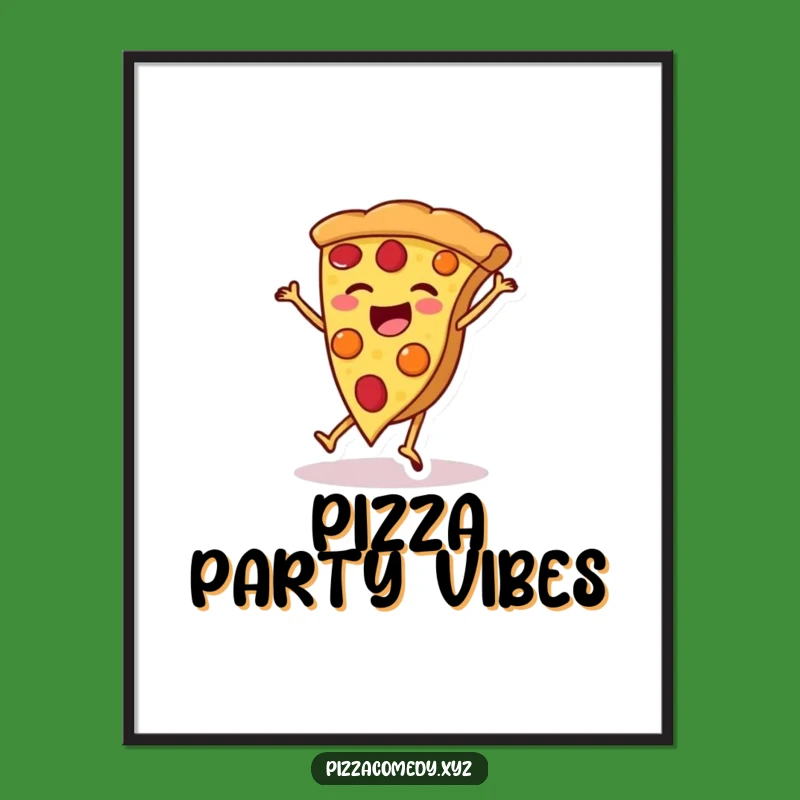 Funny Pizza Cartwheel Poster: Joyful Wall Art, Ideal Funny Gift for Kitchens