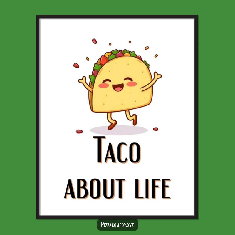 Funny Dancing Taco Poster - Lively Fiesta Wall Art