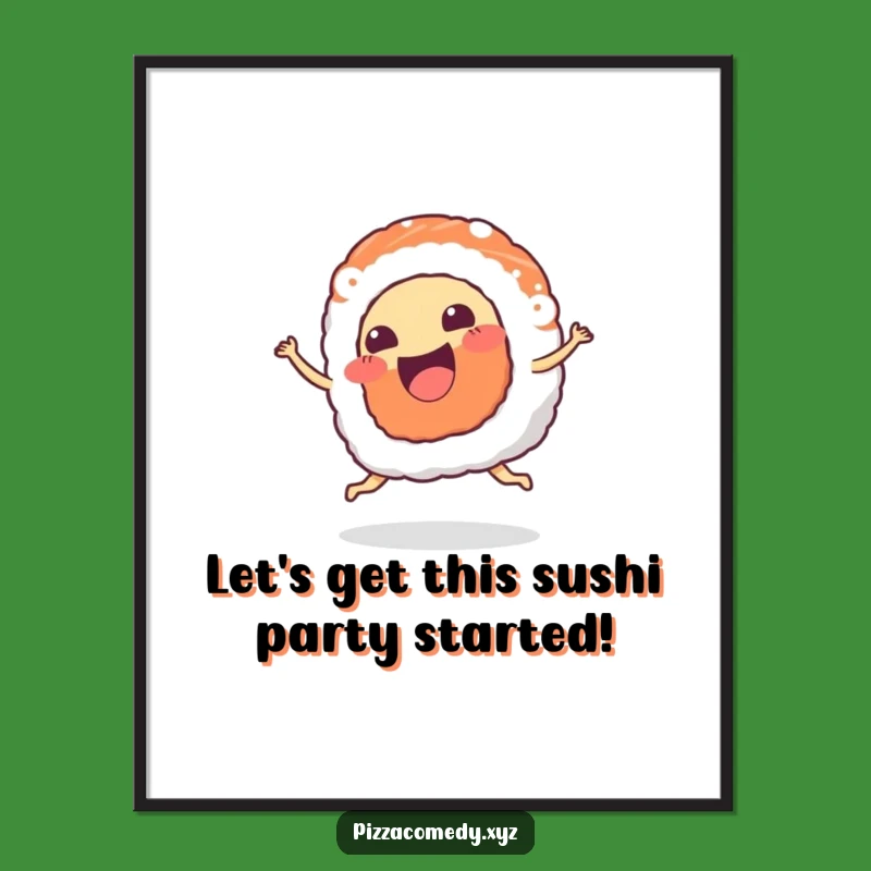 Free Printable Wall Art: Dancing Sushi Joyful Wiggle Downloadable Decor
