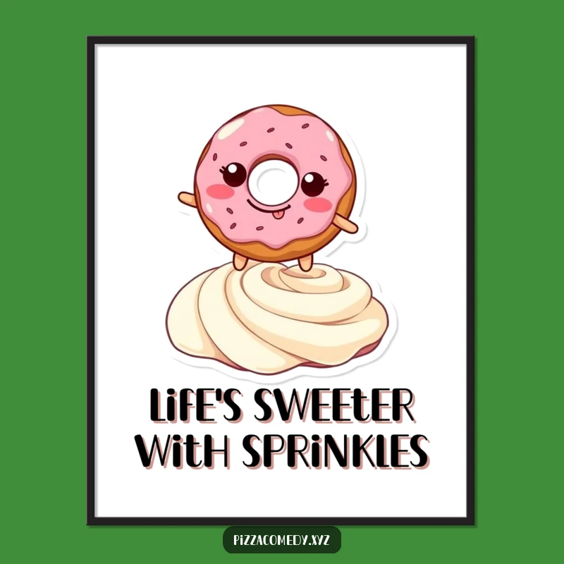 Free Printable Wall Art: Funny Doughnut Leap Downloadable, Quirky Home Decor DIY!