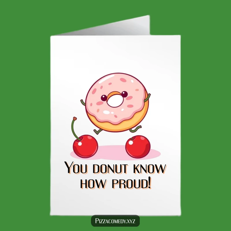 Free Printable Congrats Card: Funny Donut Cherry Leap - Joyful Downloadable Gift