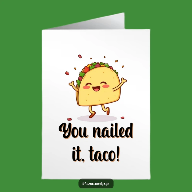 Free Printable Congratulations Card: Dancing Taco, Festive Downloadable Gift for Success!