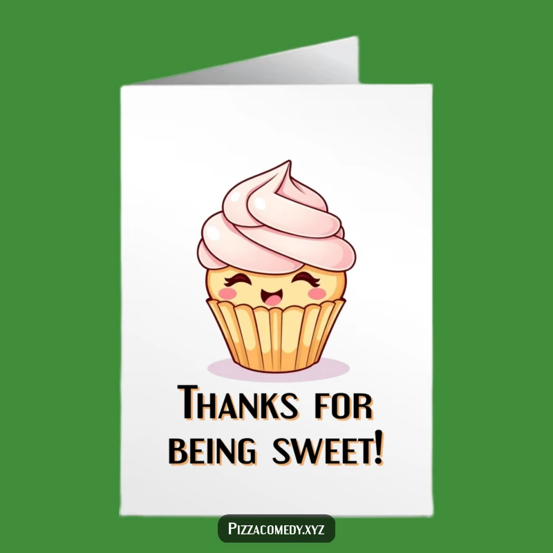 Free Printable Thank You Card: Giggling Cupcake Gratitude - Humorous Downloadable Gift