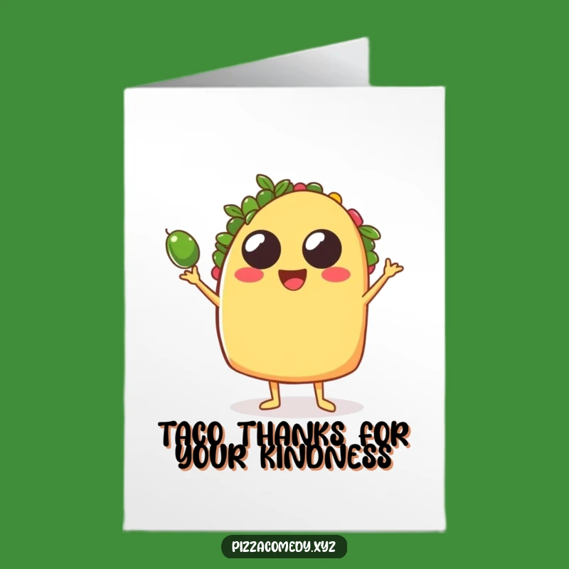 Free Printable Taco Thank You Card: Juggling Food Downloadable Gratitude