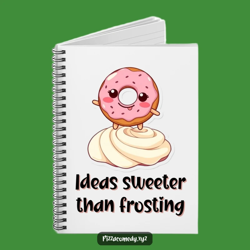 Funny Doughnut Leap Notebook: Journal Smiling Pastry Over Cream, Creative & Hilarious Funny Gift