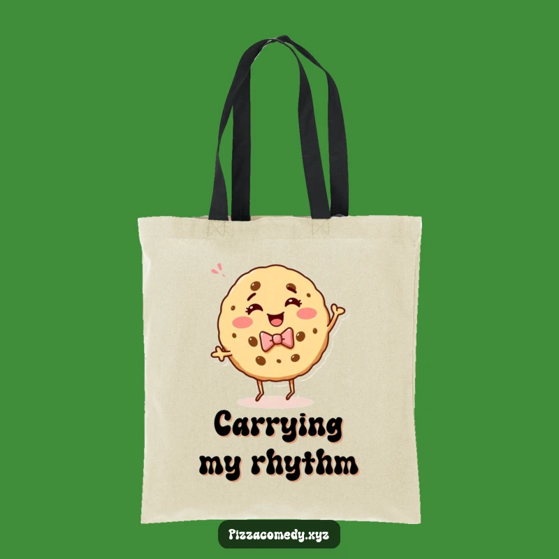 Funny Cookie Dance Tote Bag: Giggling Bow Tie Cookie, Stylish & Hilarious Funny Gift